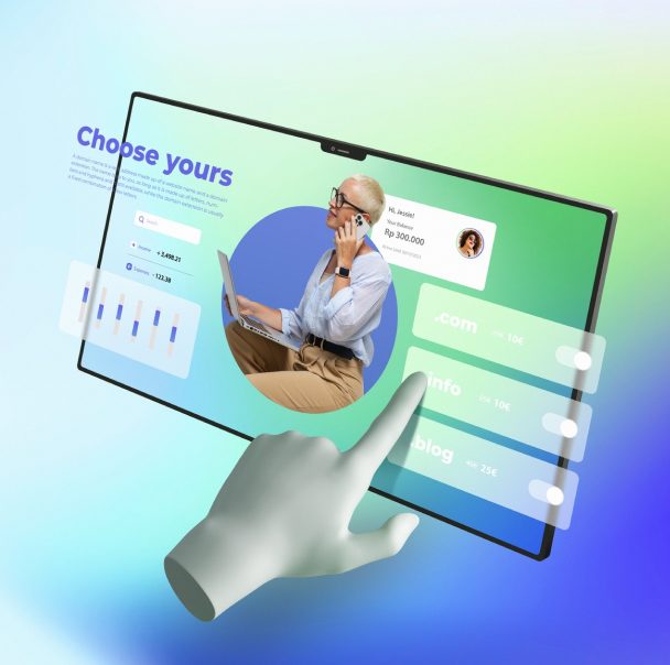 3d rendering website hosting concept